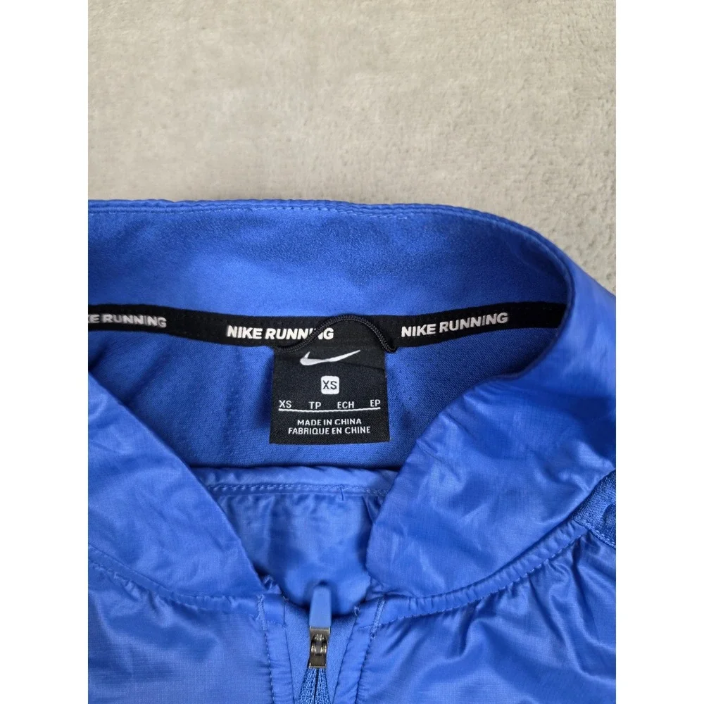 Nike Aeroloft Poly Fill Running Vest Womens XS Blue Full Zip Lightweight